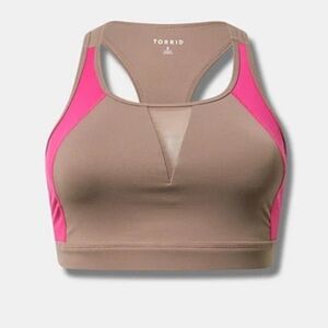 Torrid Mid Impact Women's Brown and Pink Sports Bra- Size L/XL